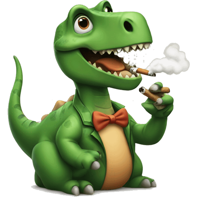 Dinosaur smoking  emoji