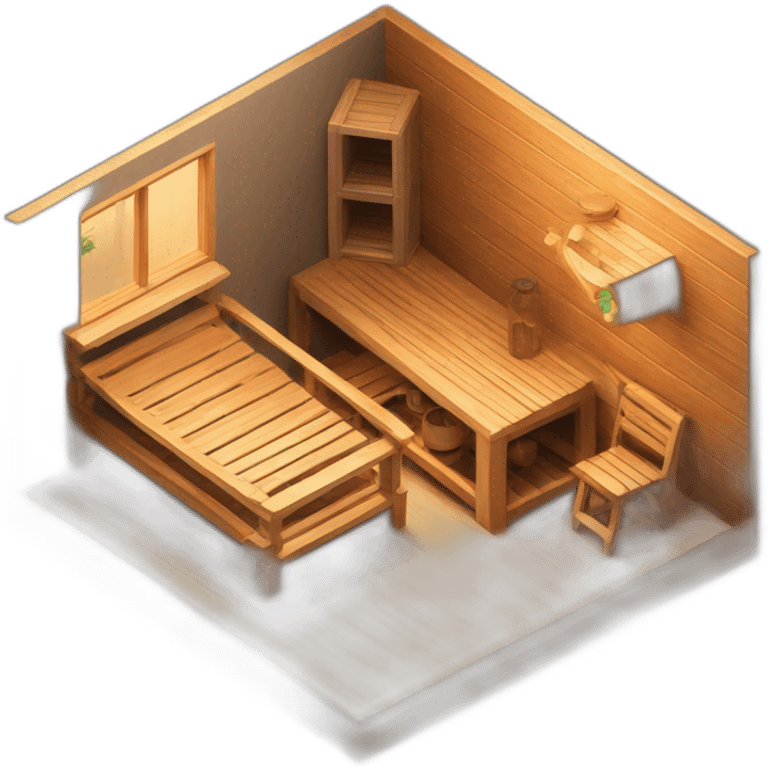 sauna isometric room emoji