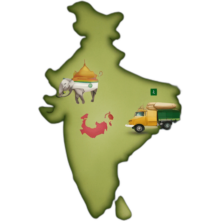 india, pakistan, bangladesh, and sri lanka on a map emoji