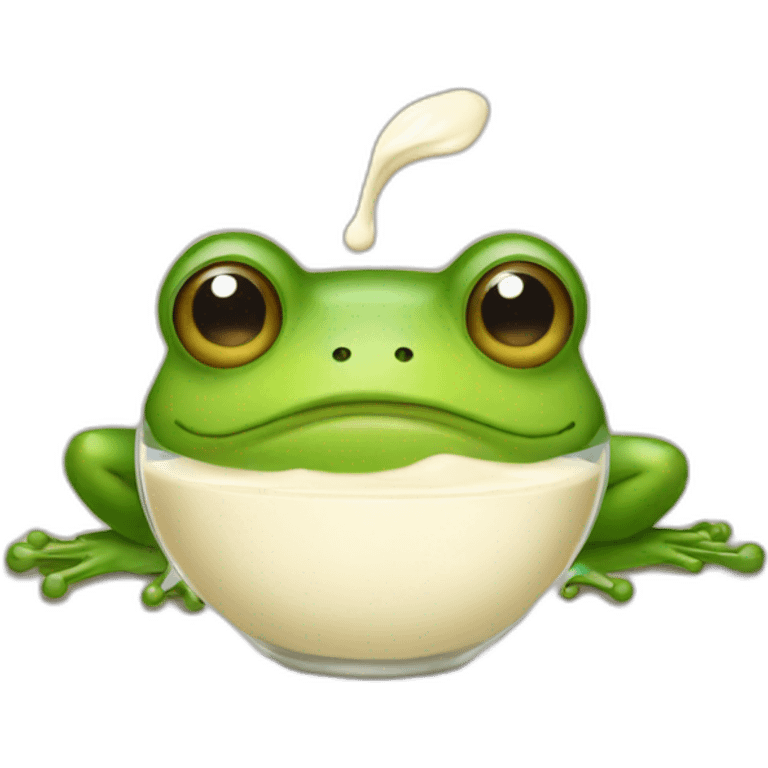 frog with a soy milk emoji