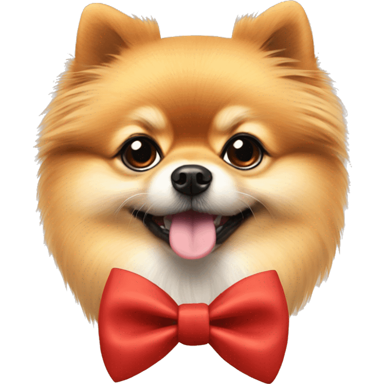 pomeranian with bow tie around his neck emoji