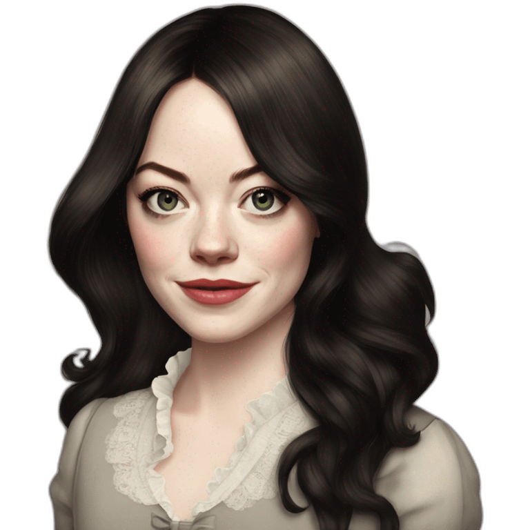 Emma Stone Victorian Poor Things black hair emoji