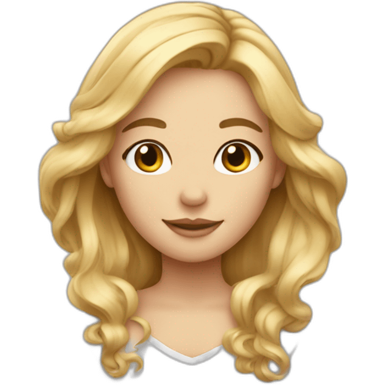 Fille avec des cheveux blonds et à une natte emoji