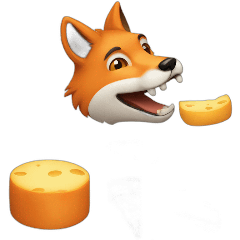 Fox eating Cheese emoji