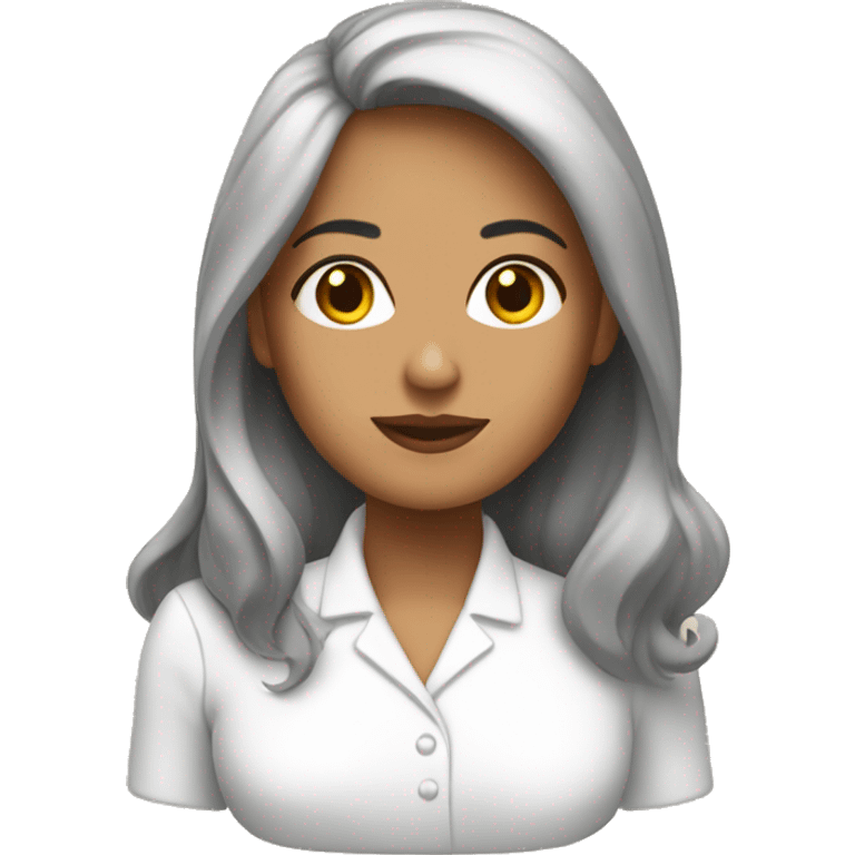 mujer blanca de cabello cafe emoji