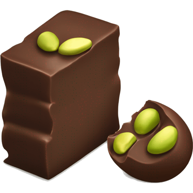 Piece of chocolate with pistachio filling in the centre emoji