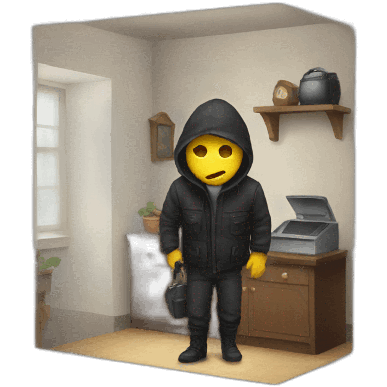 thief inside the house emoji