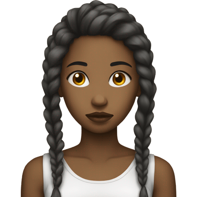 Black teen girl is sad emoji