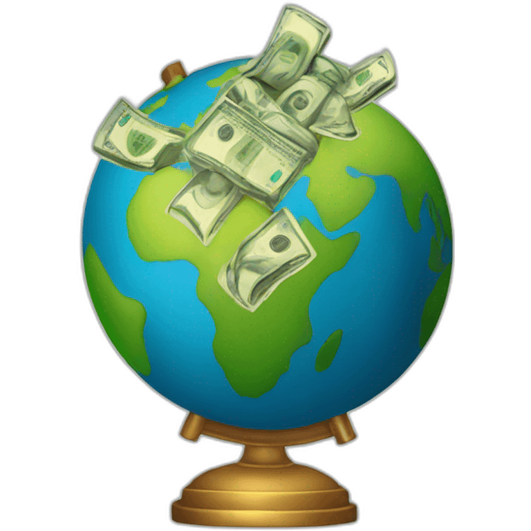 Globe with money emoji