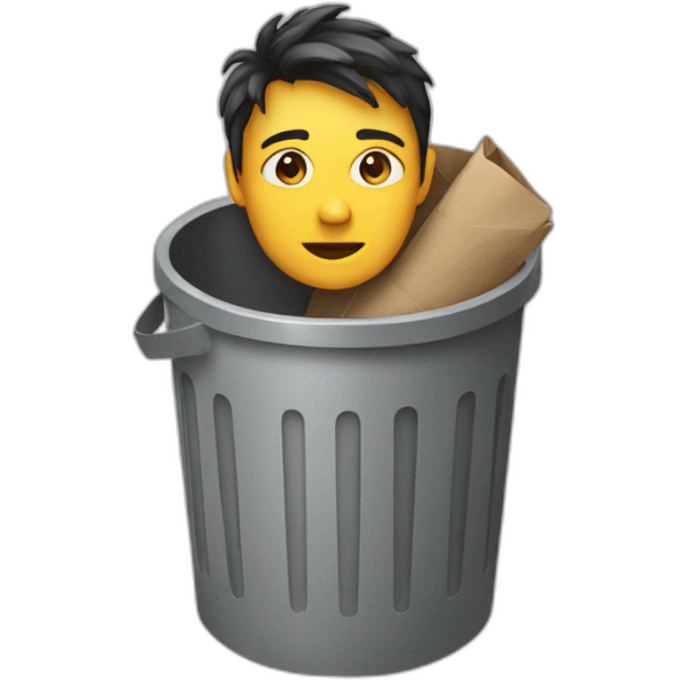 a person in a trash can emoji