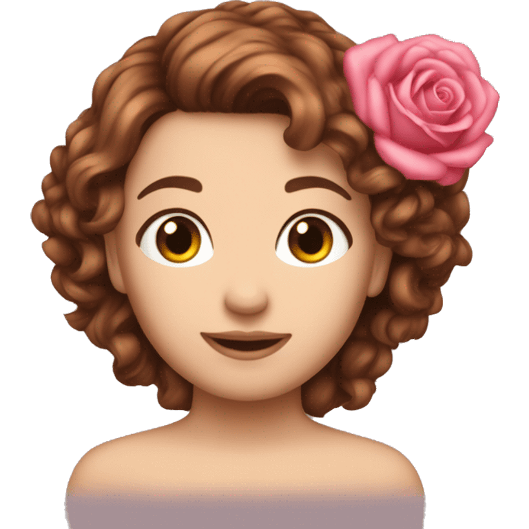 cœur brisé rose brunette rose in hair emoji