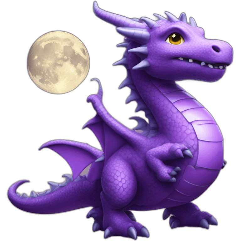 Cute purpledragon starship Orient to the moon emoji