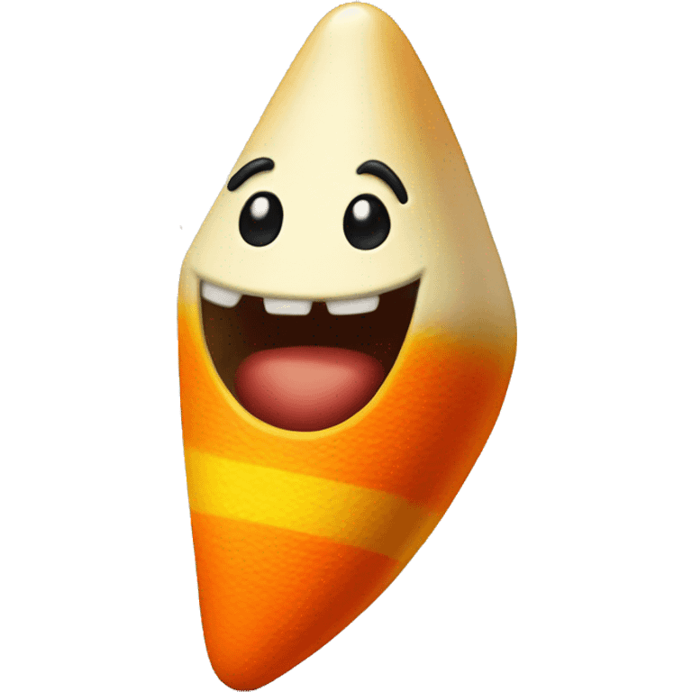 Candy corn with a bite mark emoji