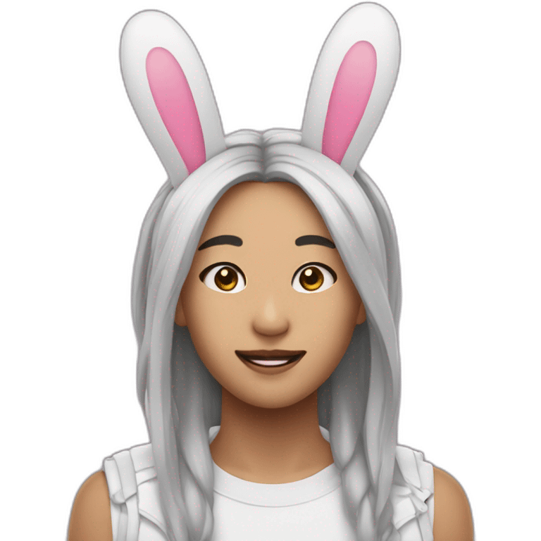 asian raver with bunny ears emoji