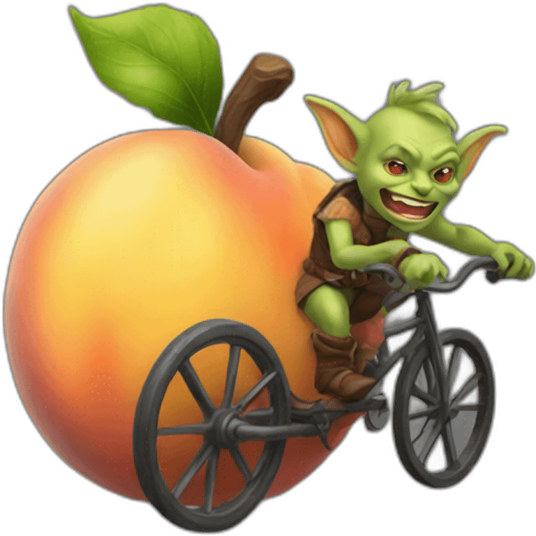 goblin-riding-a-large-peach emoji