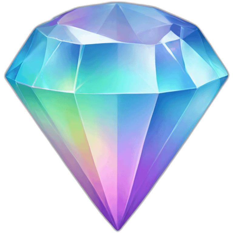 Pastel iridescent rainbow crystal diamond emoji