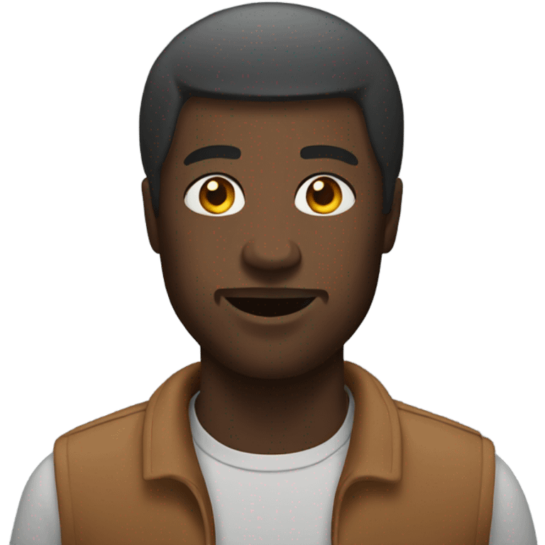 Black man with bricks emoji