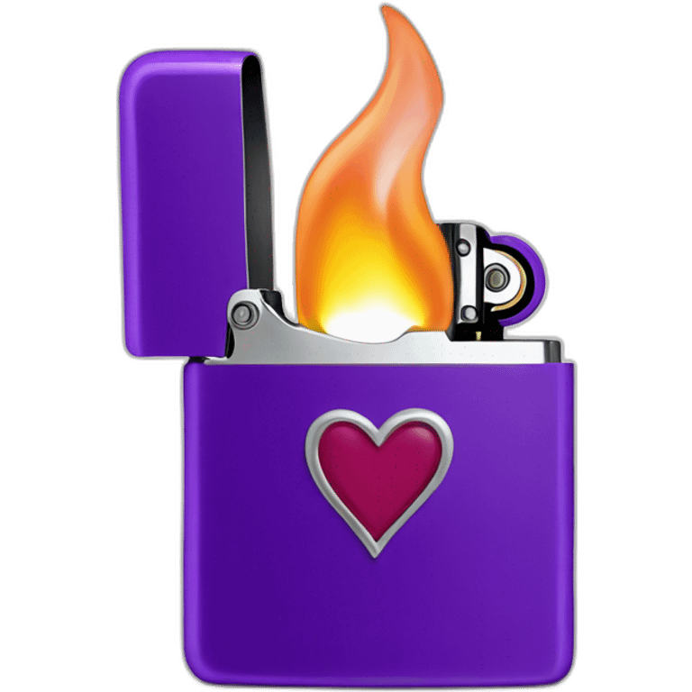 Purple heart flame lighter emoji