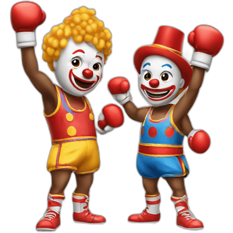 Two clowns boxing emoji