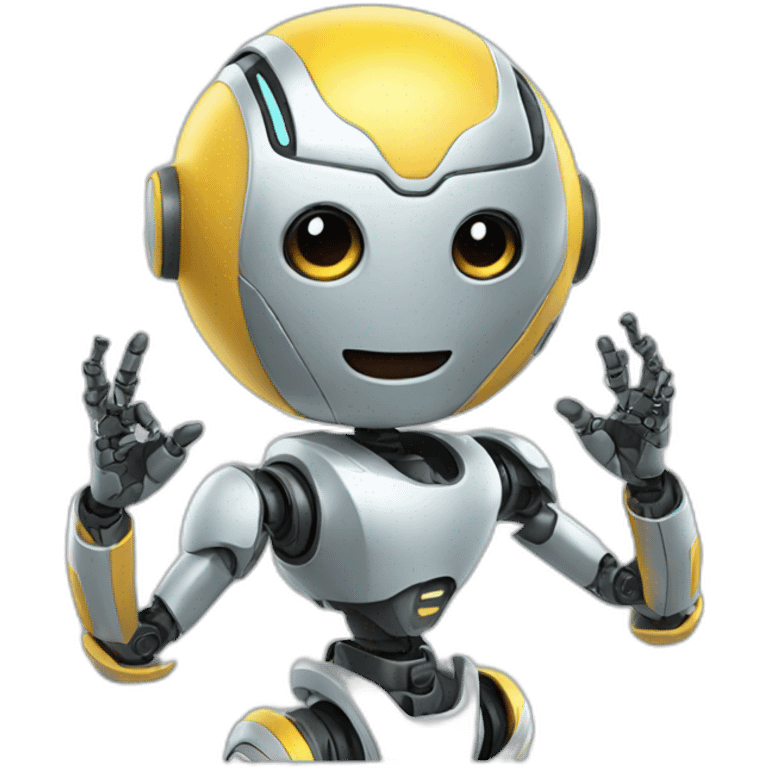 Robot doing a heart sign emoji