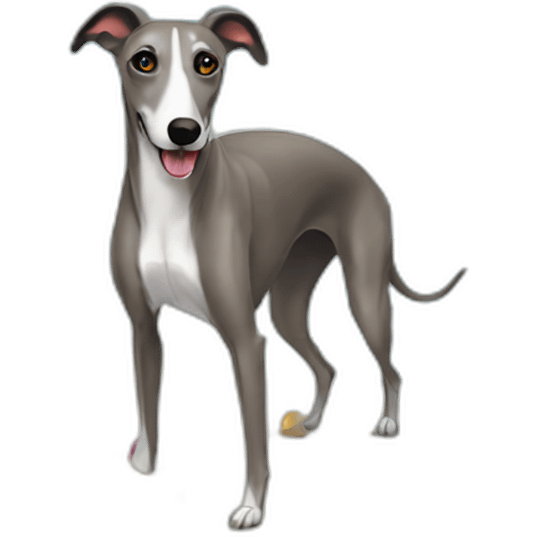 greyhound having a beach day emoji