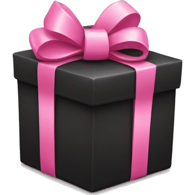 Black present with pink bow emoji