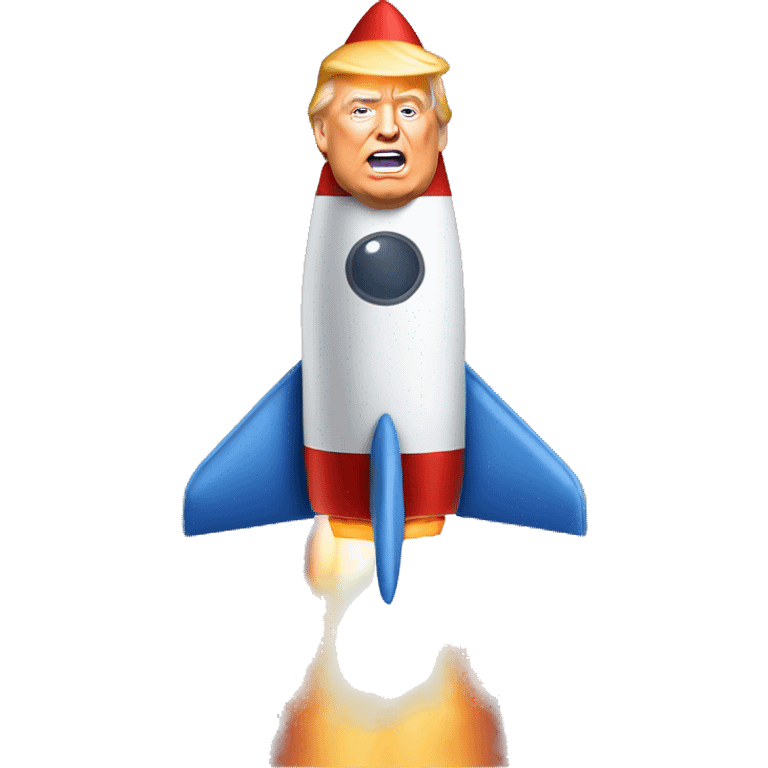 Donald trump riding a rocket emoji