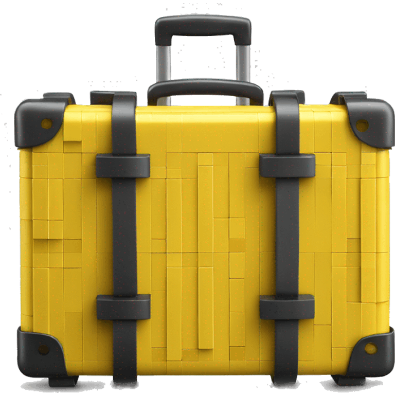 yellow suitcase in lego style emoji