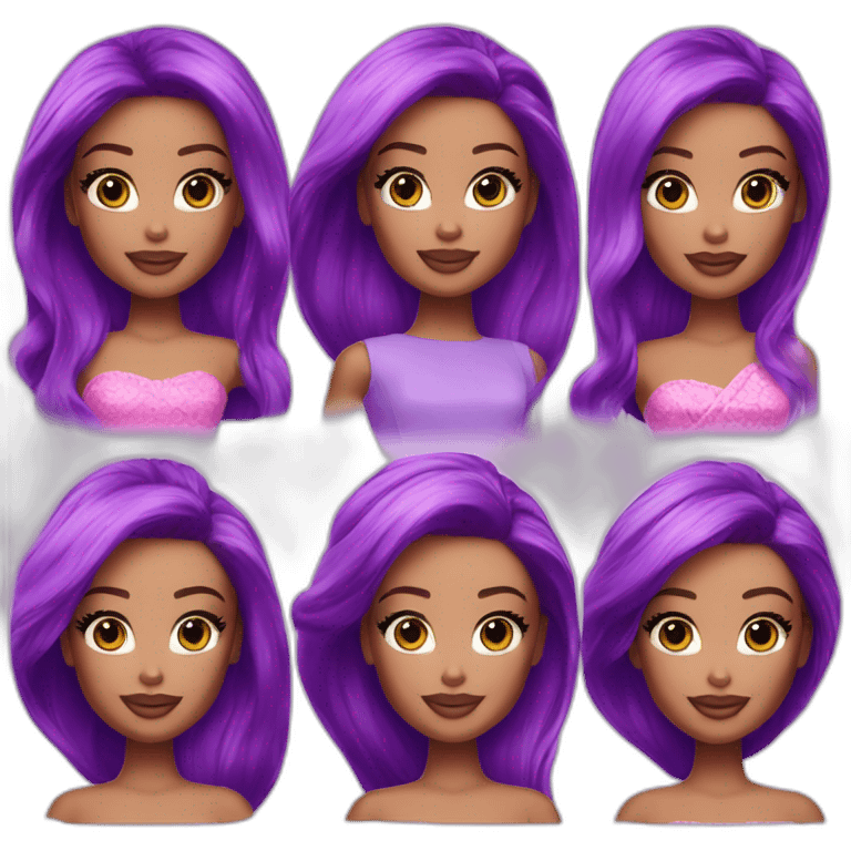 barbie pop star purple hair emoji