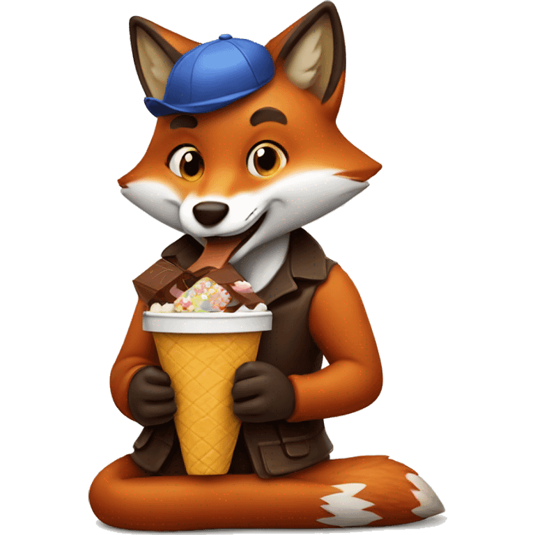 fox eating chocolate emoji