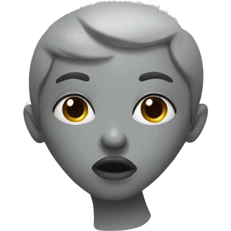 Grey kiss emoji