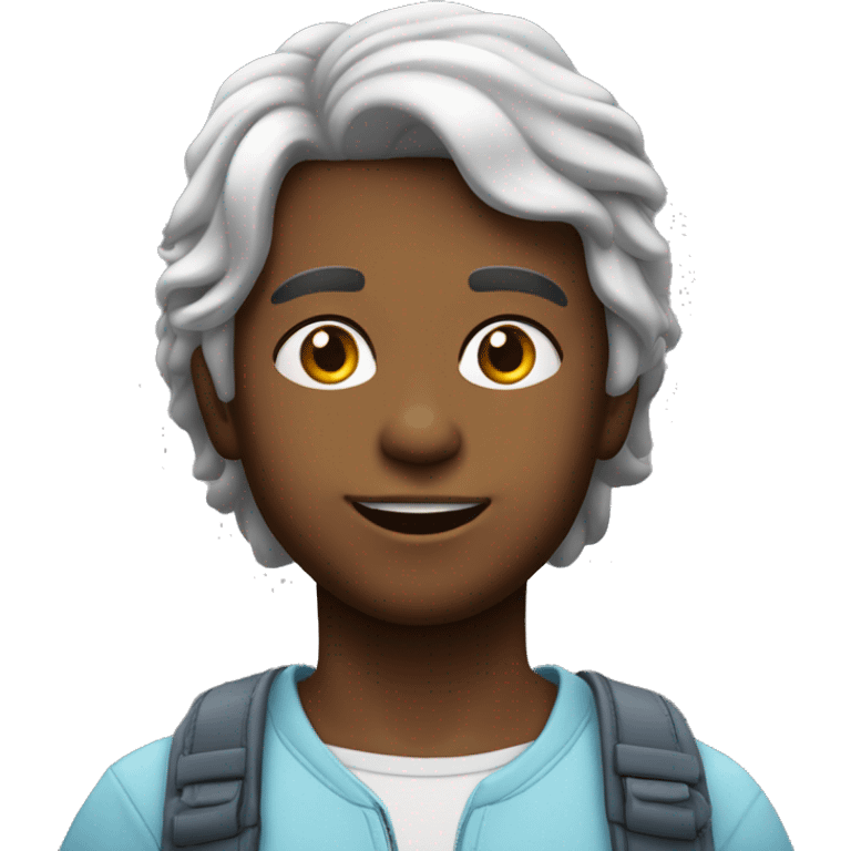 menino pequeno com brinco cabelo platinado emoji