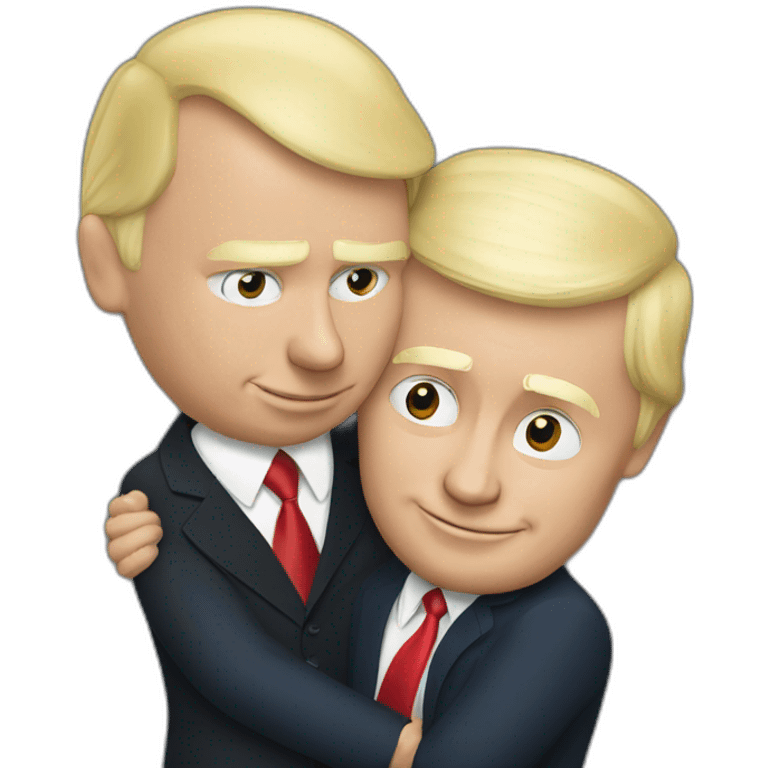 trump and putin embrace emoji