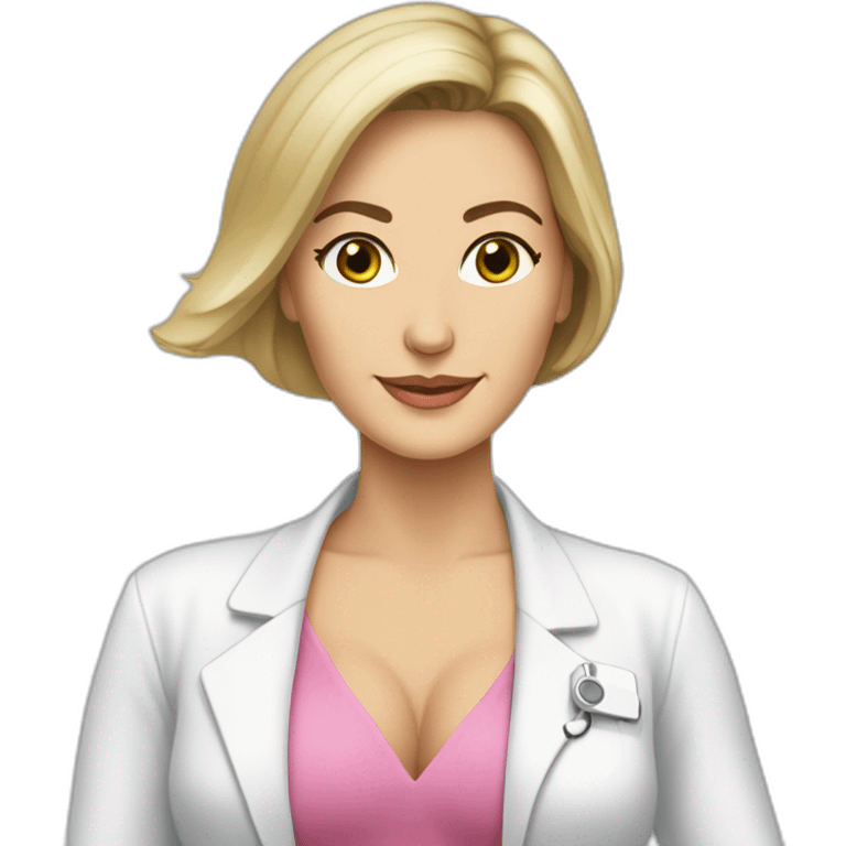 Posh-Radiologist-performing-breast-mammography-to-leni-klum emoji