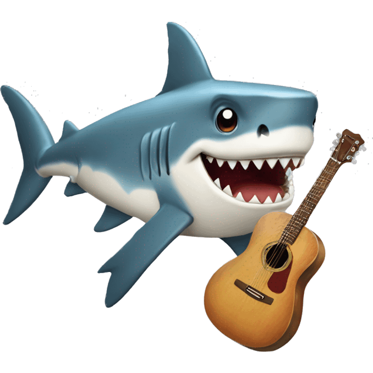 Shark w gituar  emoji