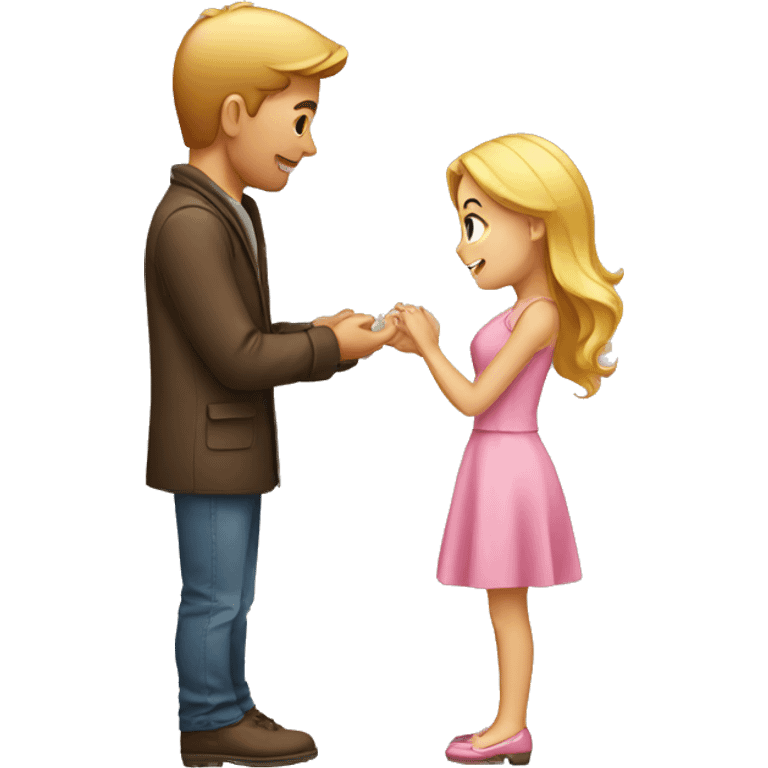 Man proposing to girl emoji