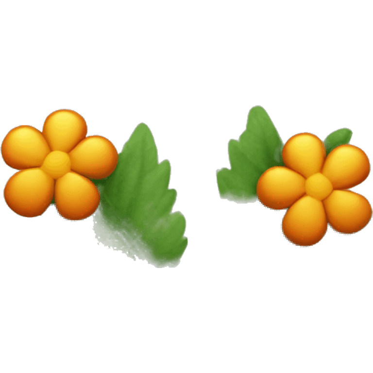 Create an emoji of a plant with a thin, slightly hairy green stem and oval, dark green, serrated leaves in opposite pairs. Add small greenish-yellow star-shaped flowers and round, reddish-orange berries at the leaf axils. emoji