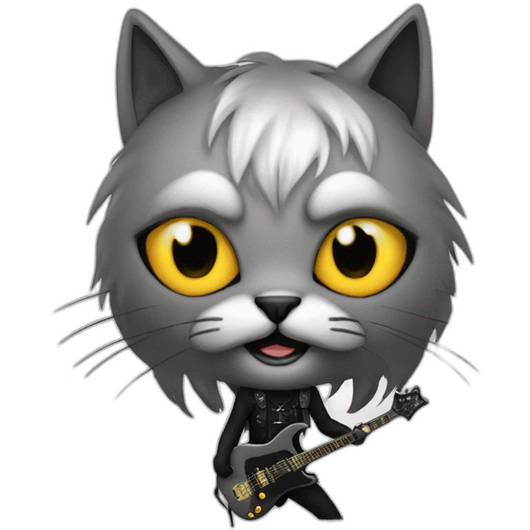 Cat metalhead emoji