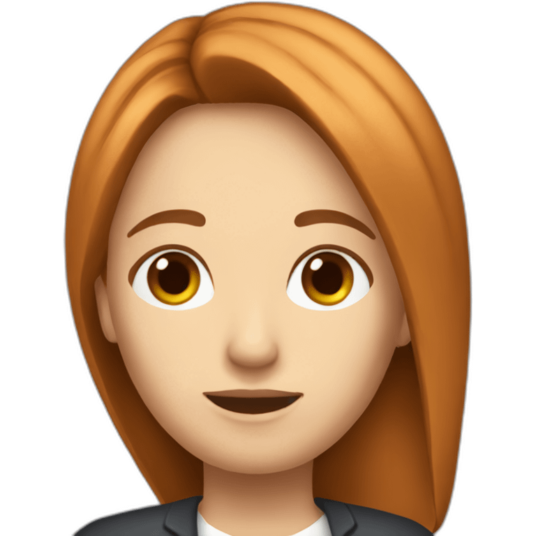 Psychiatrist with auburn straight hair women emoji