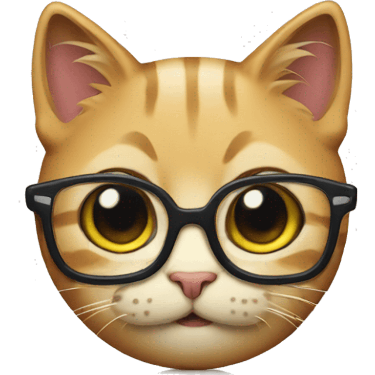 cat emoji with nerd glasses and teeth emoji