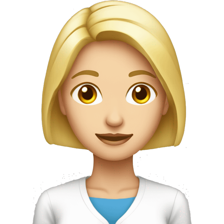 Mujer rubia perito forense quimica emoji