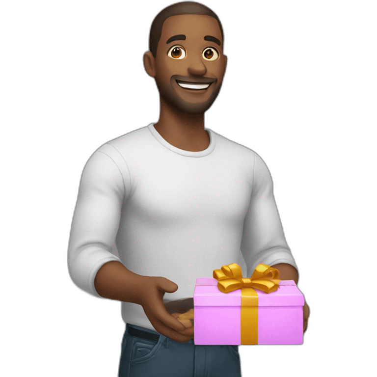 man giving gift emoji