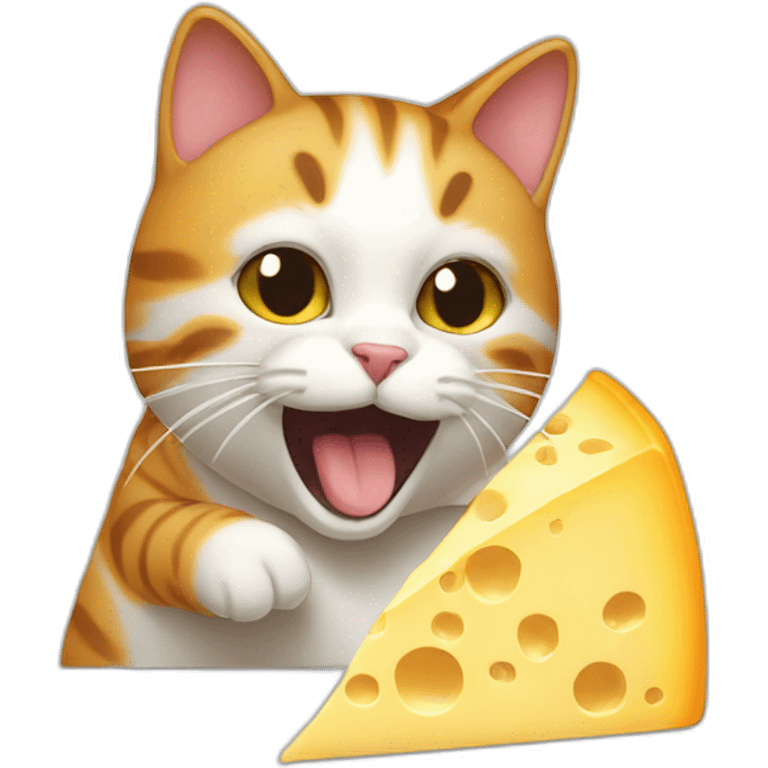 CAT EATING CHEESE emoji