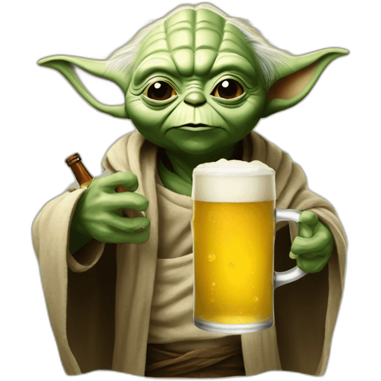 Yoda drink beer emoji