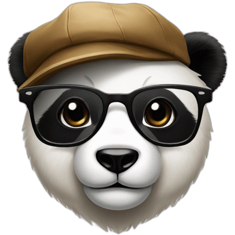 panda with a cap and square glasses emoji