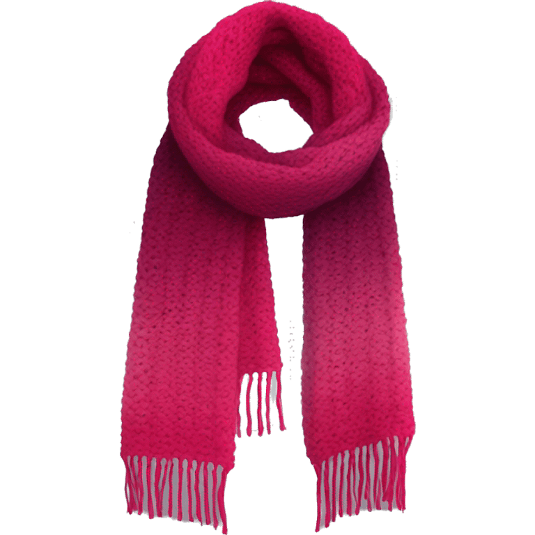 Realistic raspberry color ombre winter scarf. emoji