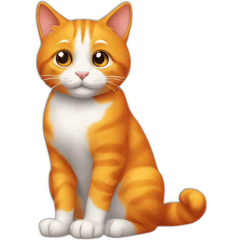 The orange cat is sitting and has raised its front paw emoji