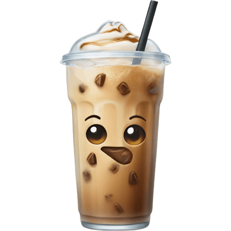 Iced latte with ice cubes emoji