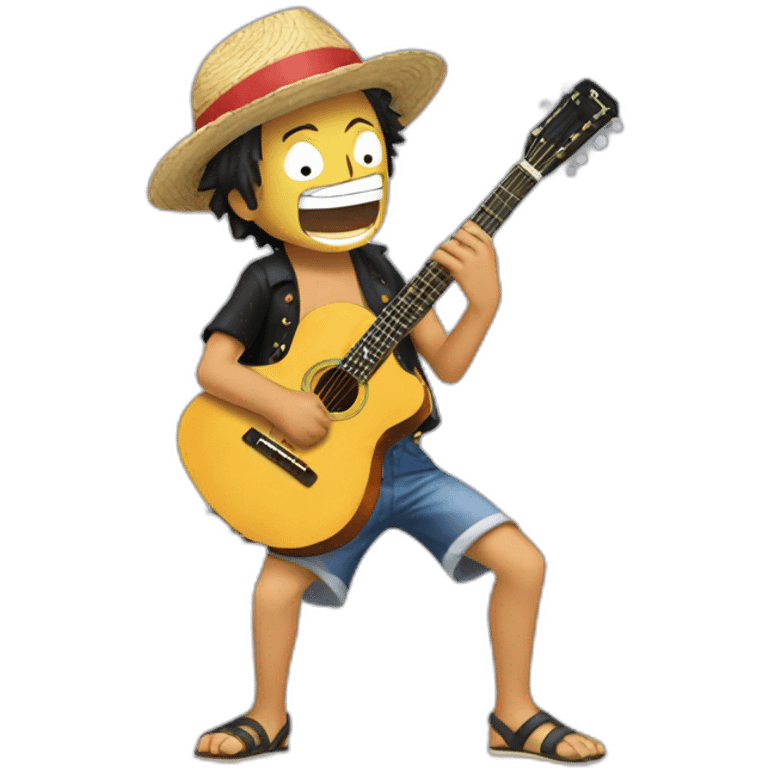 One piece Play guitar emoji