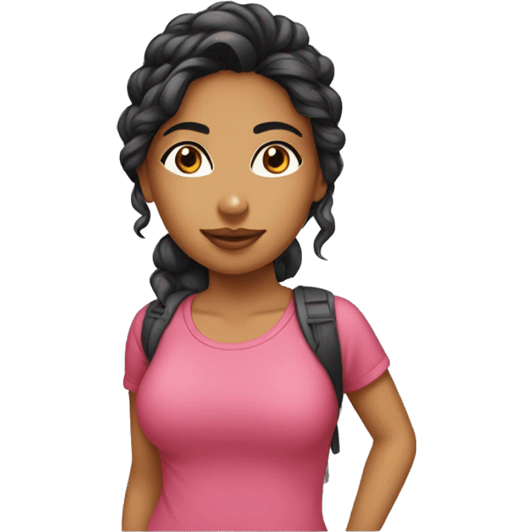 Latina girl with cross on t-shirt emoji